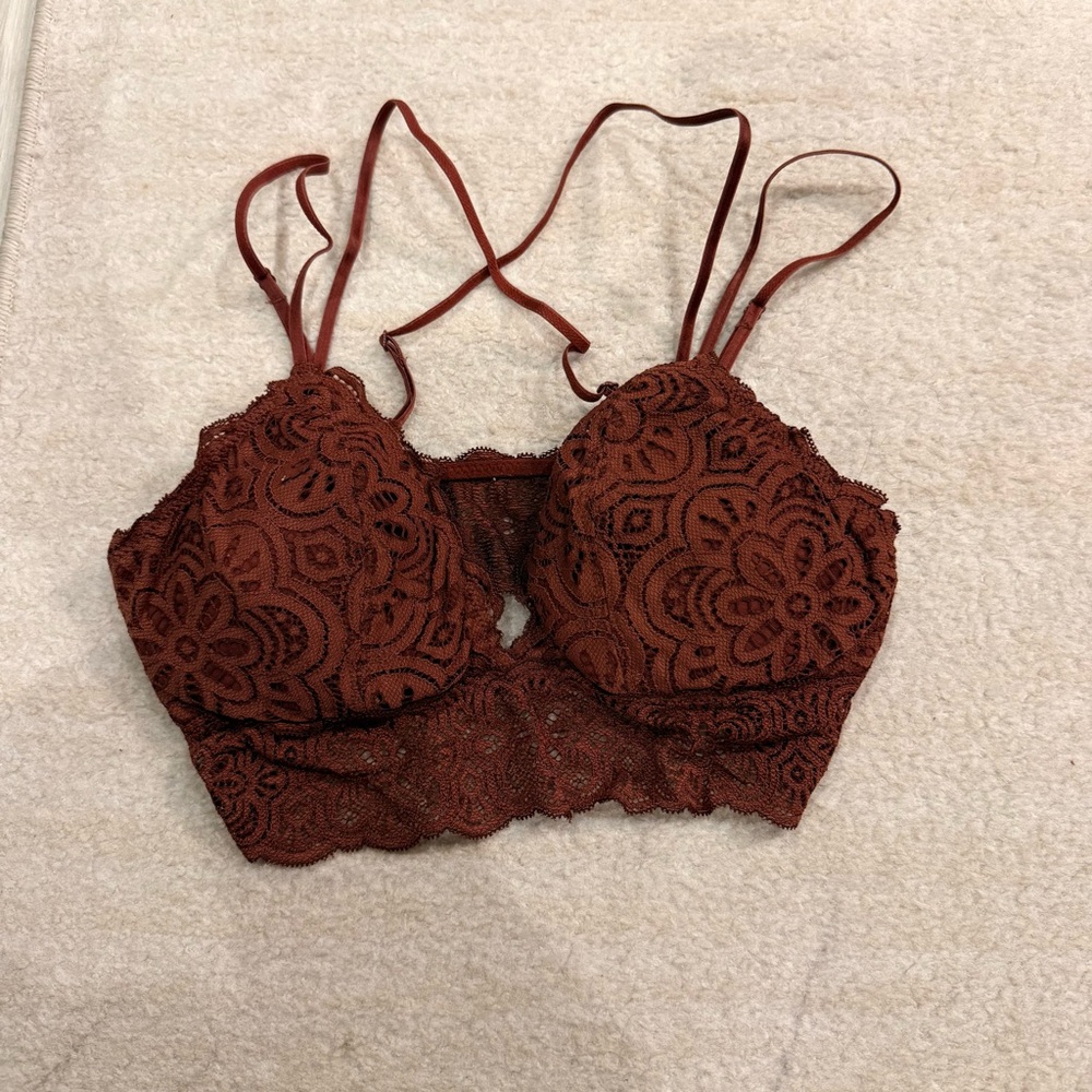 Aerie Lace Bralette in Burnt Orange Size Medium